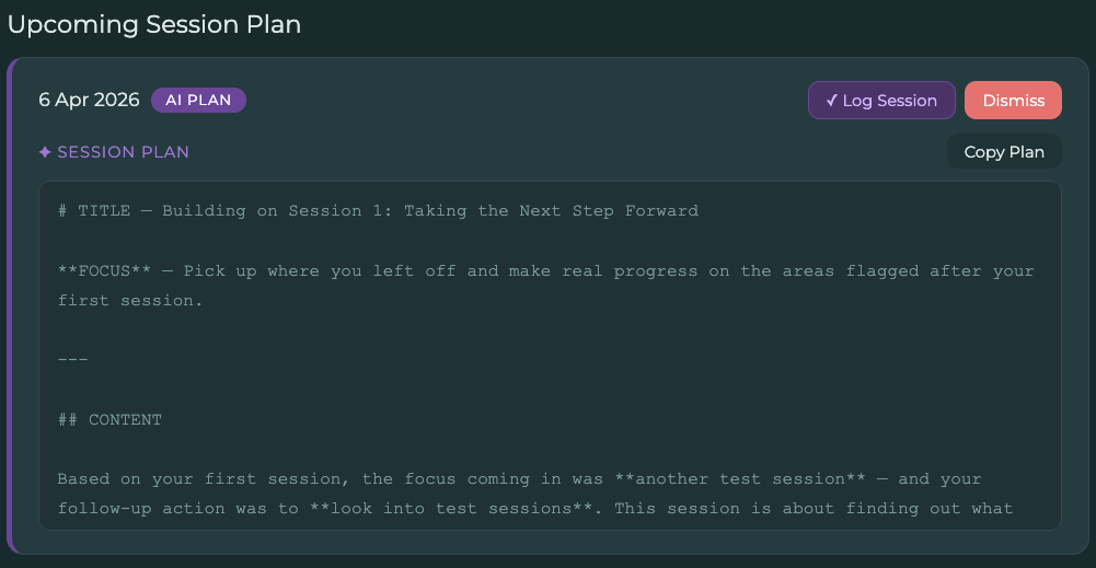 AI Session Plan Generation